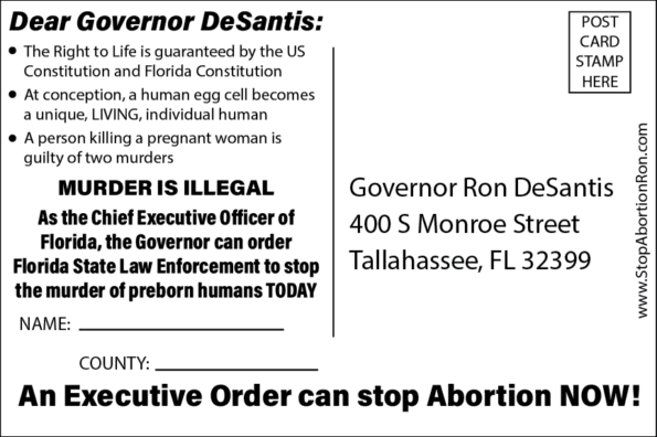 Stop Abortion Ron postcard #1 - Image 2