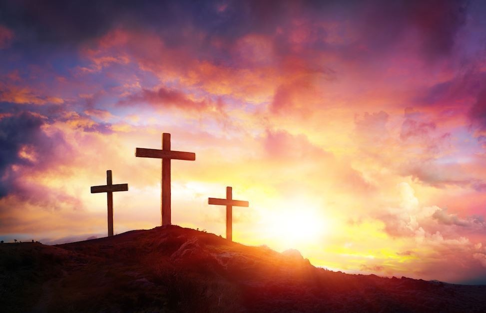 3 crosses sunset